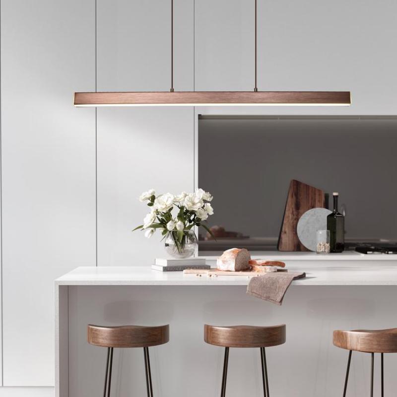 Thala Modern Linear Metal LED Pendant Light Black/Brown