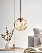 Pendant Ceiling Light Amber Glass