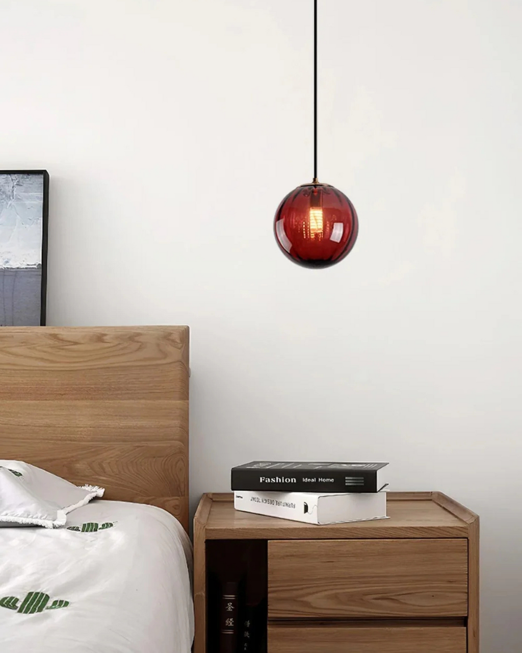 Pendant Ceiling Light Amber Glass