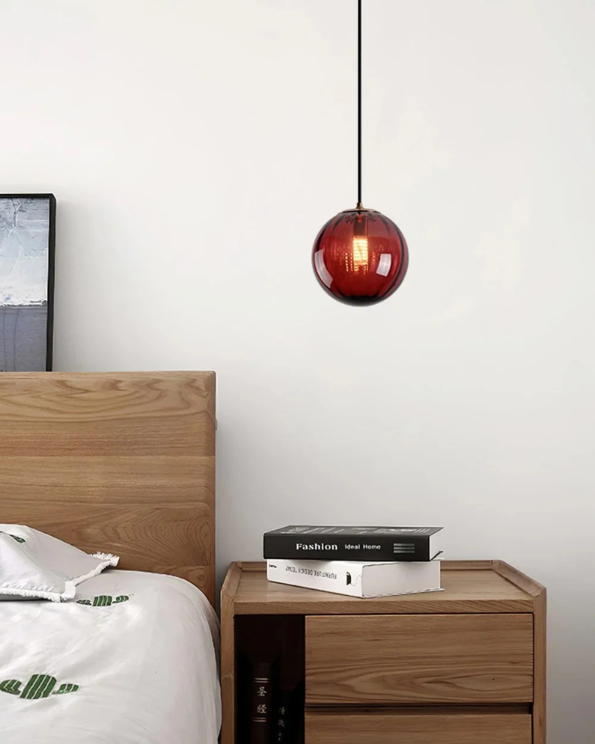 Pendant Ceiling Light Amber Glass
