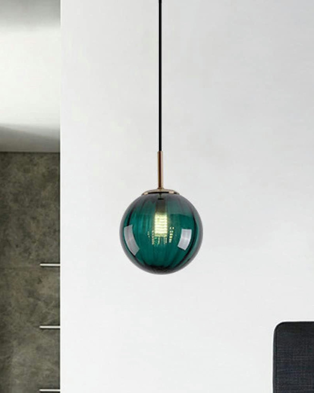 Pendant Ceiling Light Amber Glass