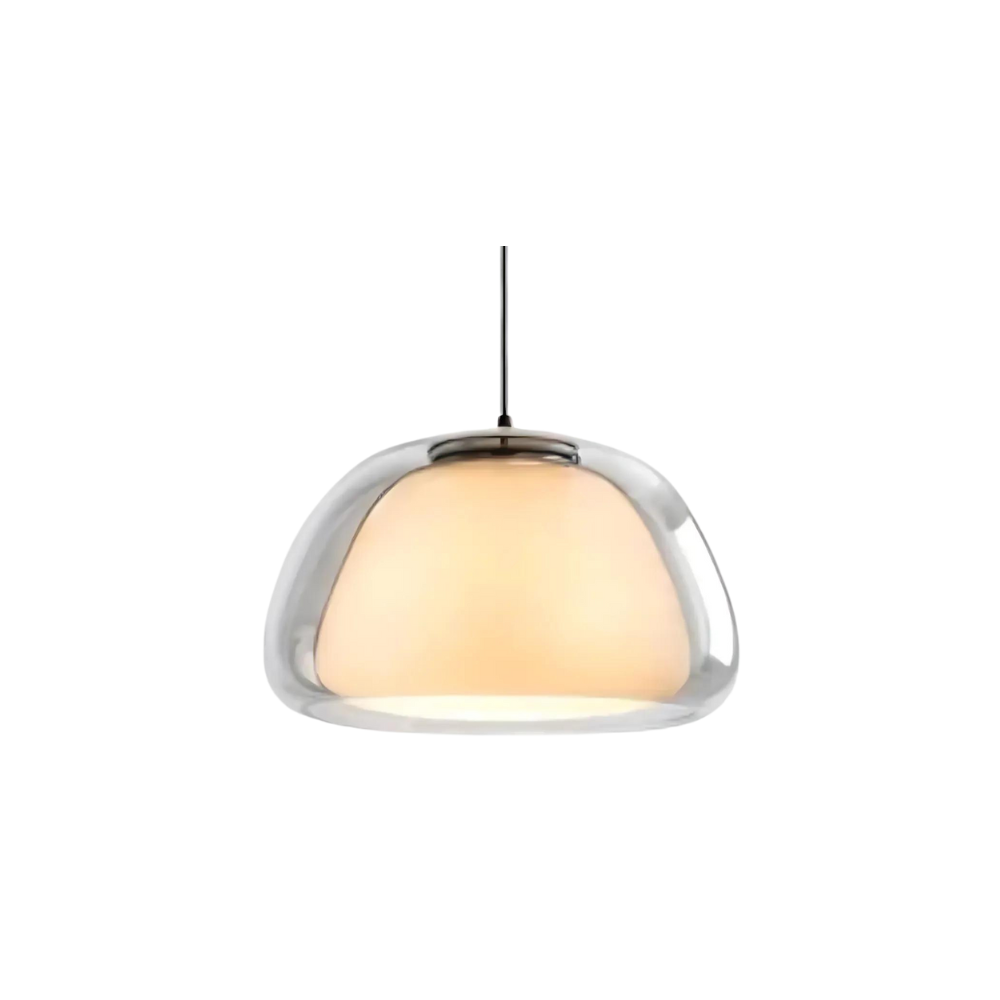 Pendant Light – Double Glass Dome with Soft Glow