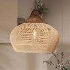 olaro Rattan Ceiling Lamp – Handwoven Boho Pendant for Natural Interiors