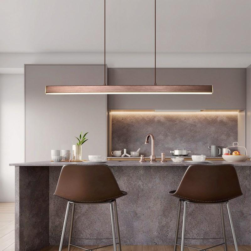 Thala Modern Linear Metal LED Pendant Light Black/Brown