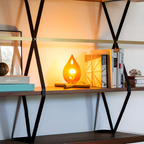 EmberGlow Table Lamp – LED Flame Light with Wooden Base