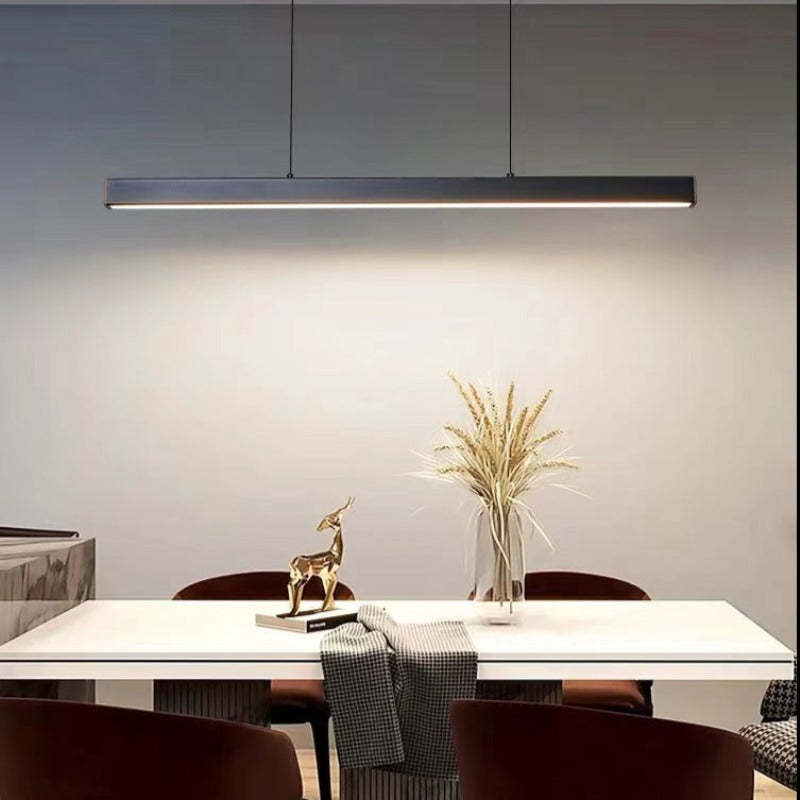 Thala Modern Linear Metal LED Pendant Light Black/Brown