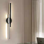 Elgo Modern Nordic Disc/Linear Metal LED Wall Lamp, Black/White