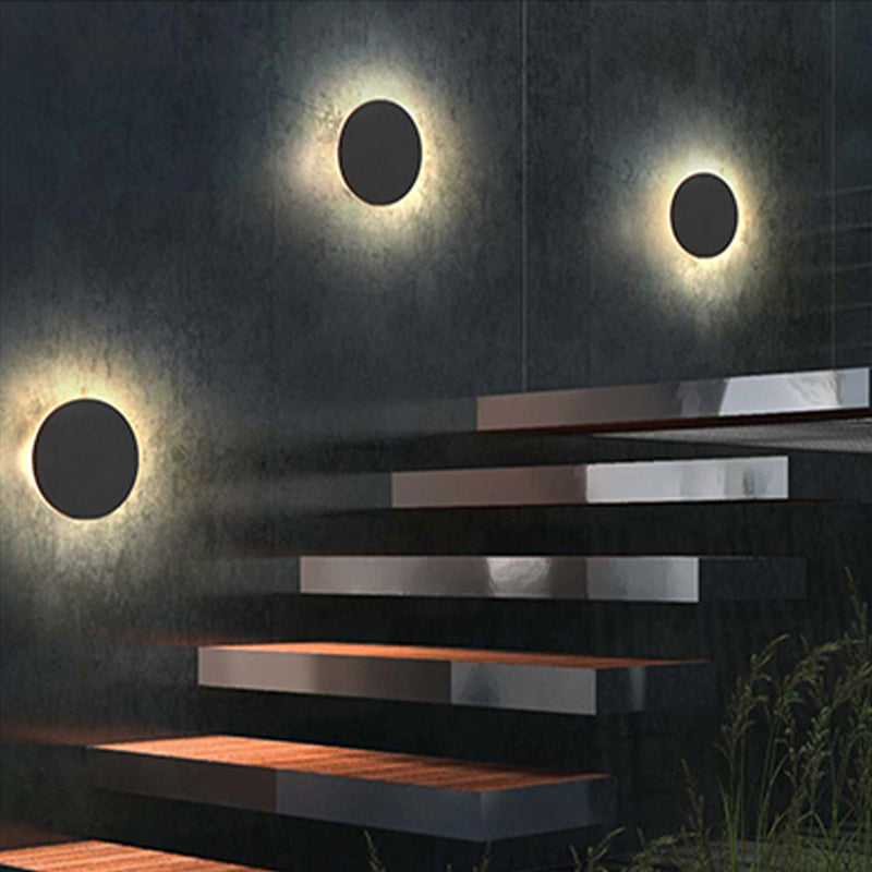 Klyne Minimalist Round/Square Outdoor Wall Lamp LED, Black/White
