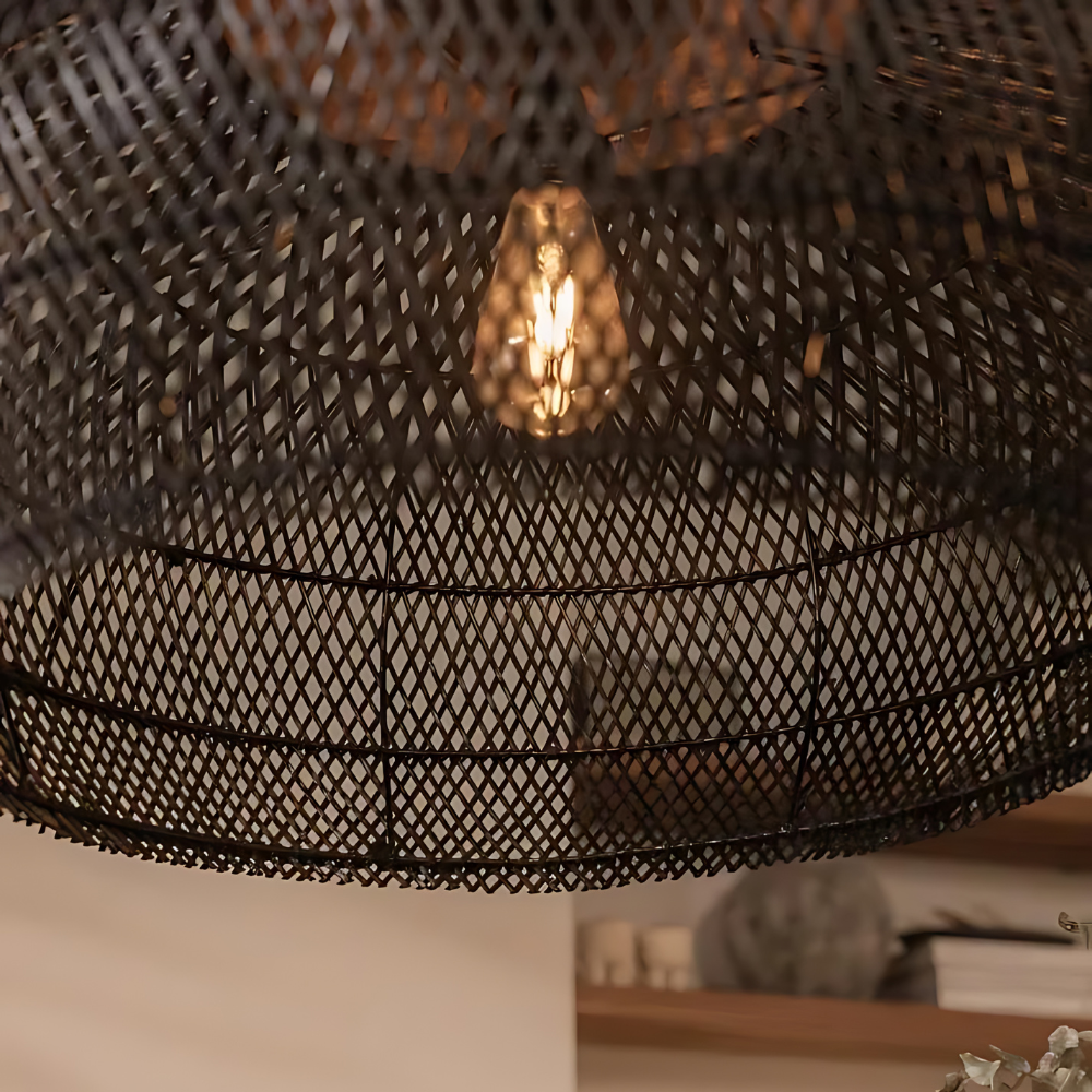 Solara Rattan Pendant – Handwoven Boho Ceiling Light for Natural Charm