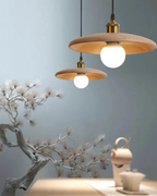 Halvora Pendant Light – Slim Wooden Shade in Japandi Zen Style