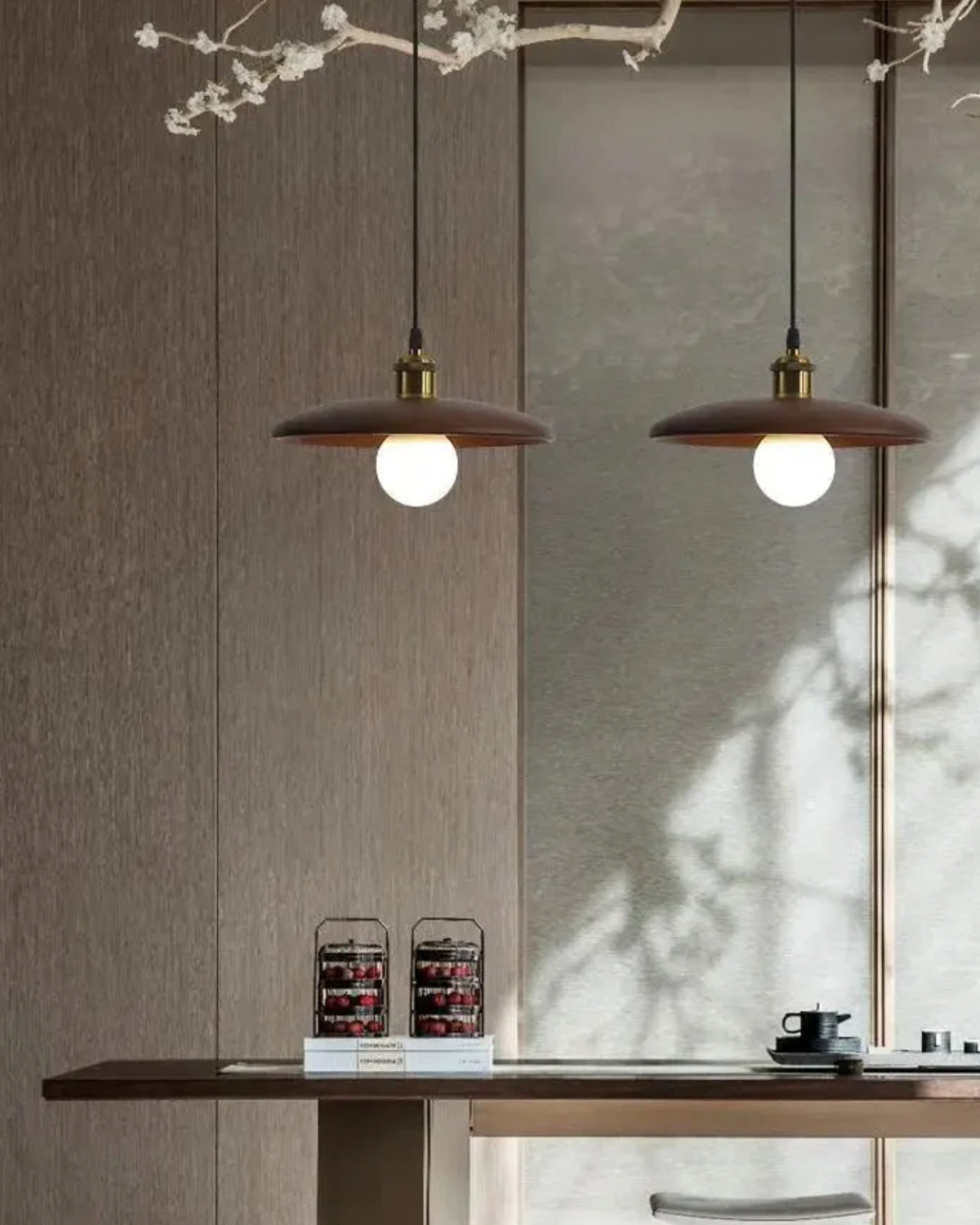 Halvora Pendant Light – Slim Wooden Shade in Japandi Zen Style