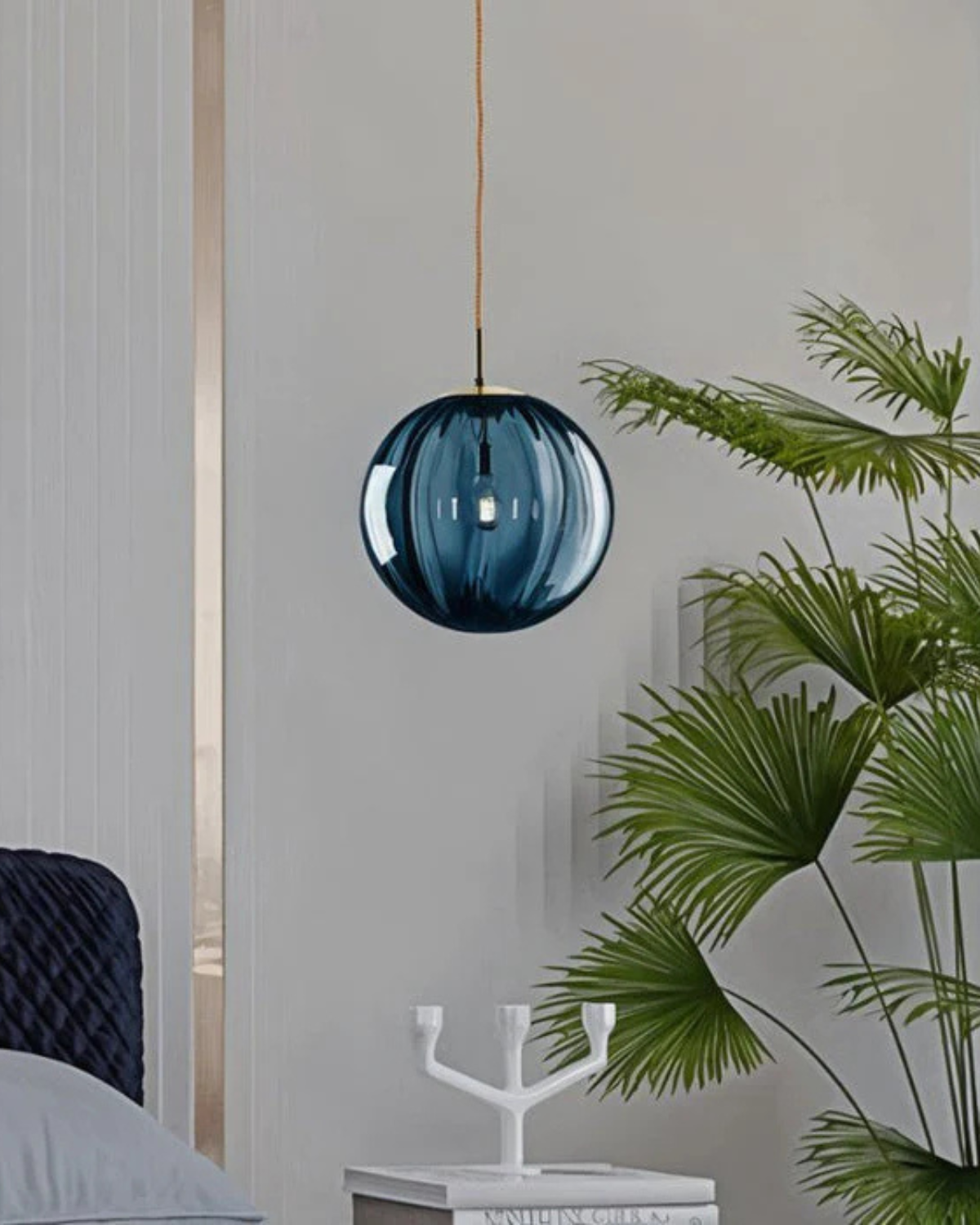 Pendant Ceiling Light Amber Glass