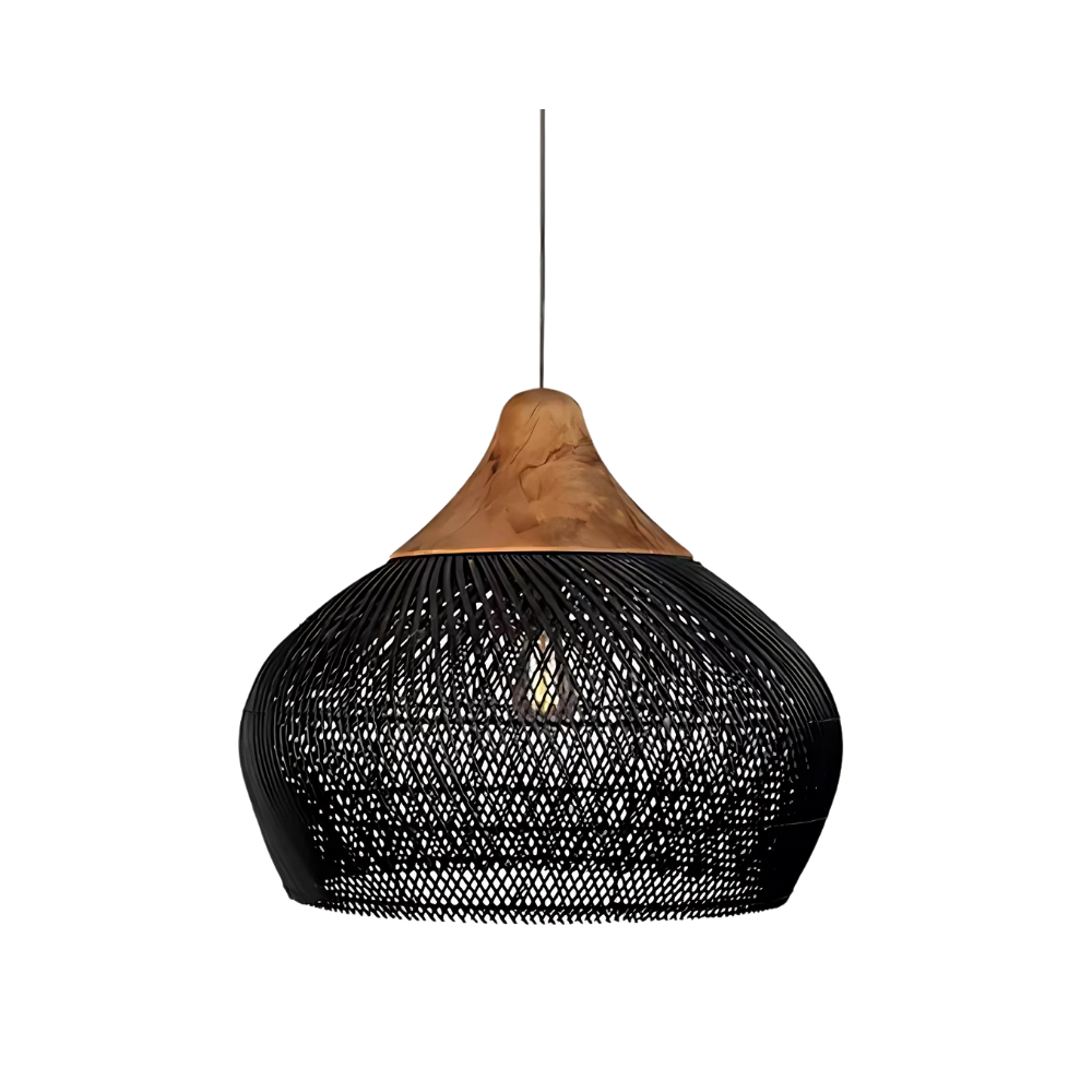 Solara Rattan Pendant – Handwoven Boho Ceiling Light for Natural Charm