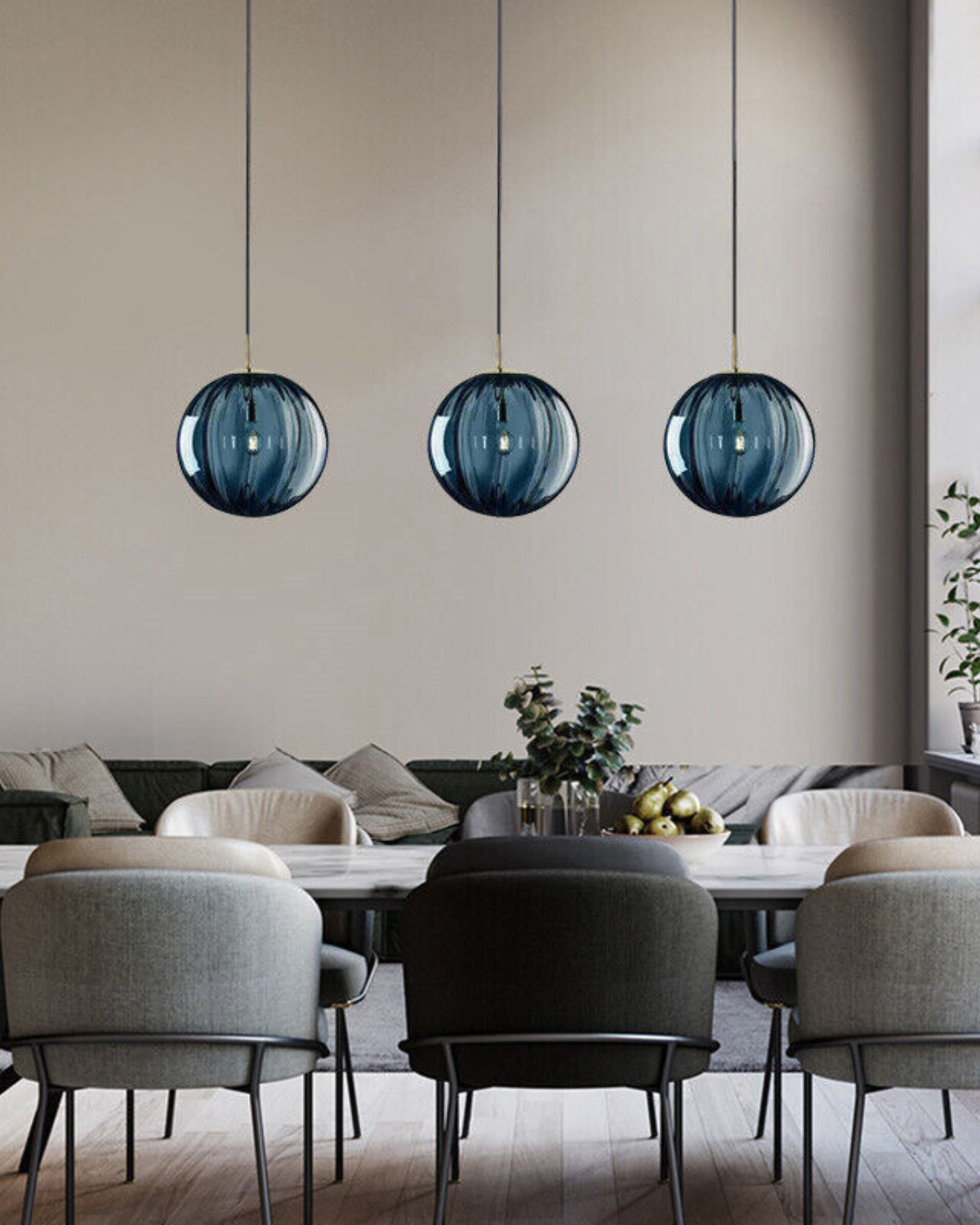 Pendant Ceiling Light Amber Glass
