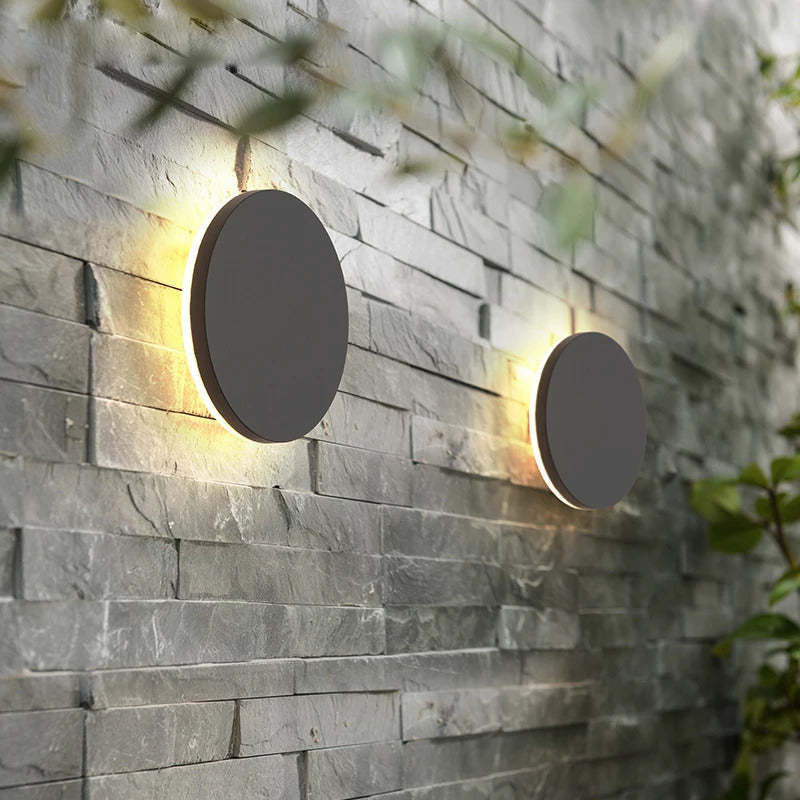 Klyne Minimalist Round/Square Outdoor Wall Lamp LED, Black/White