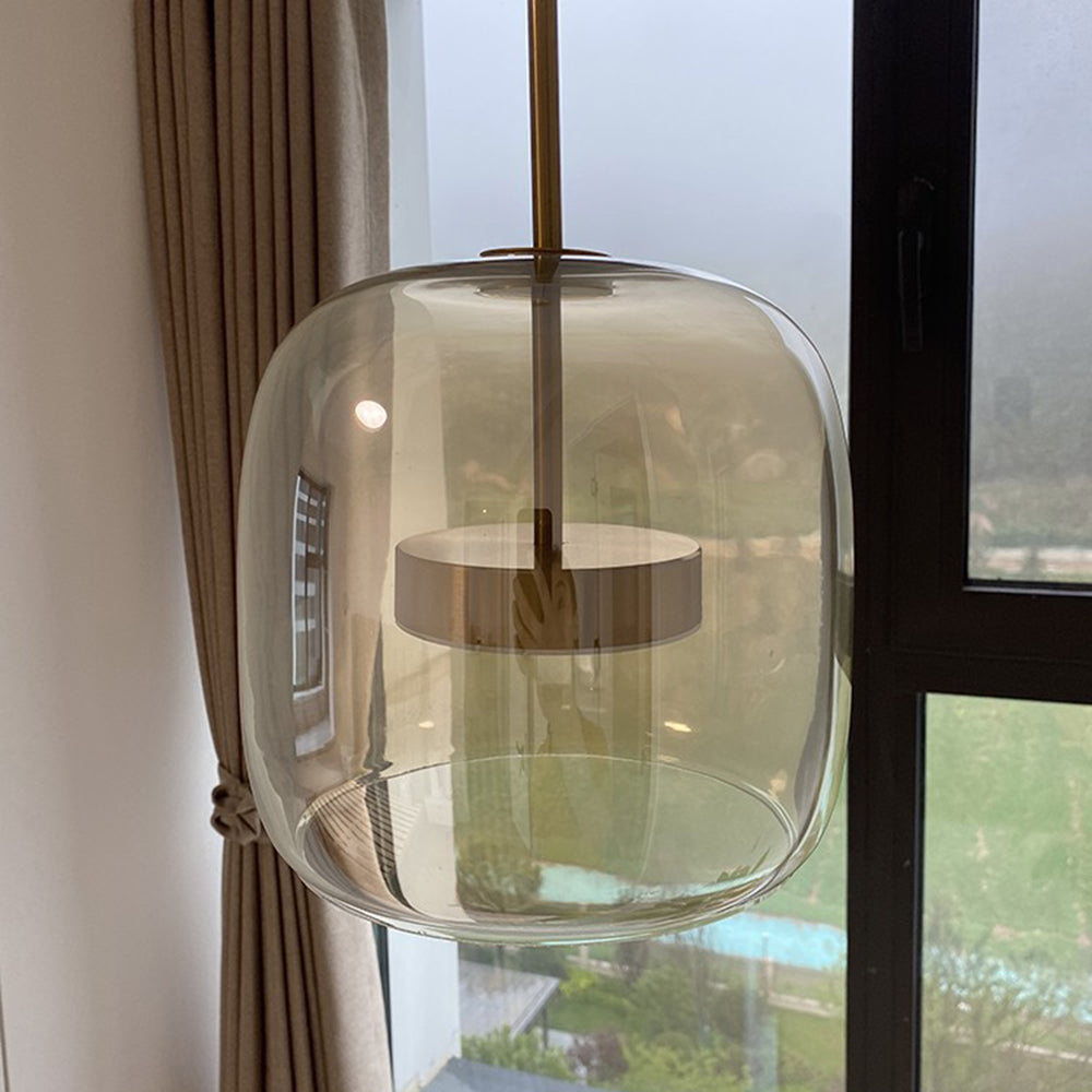Vintage LED Pendant with Gold & Glass Charm
