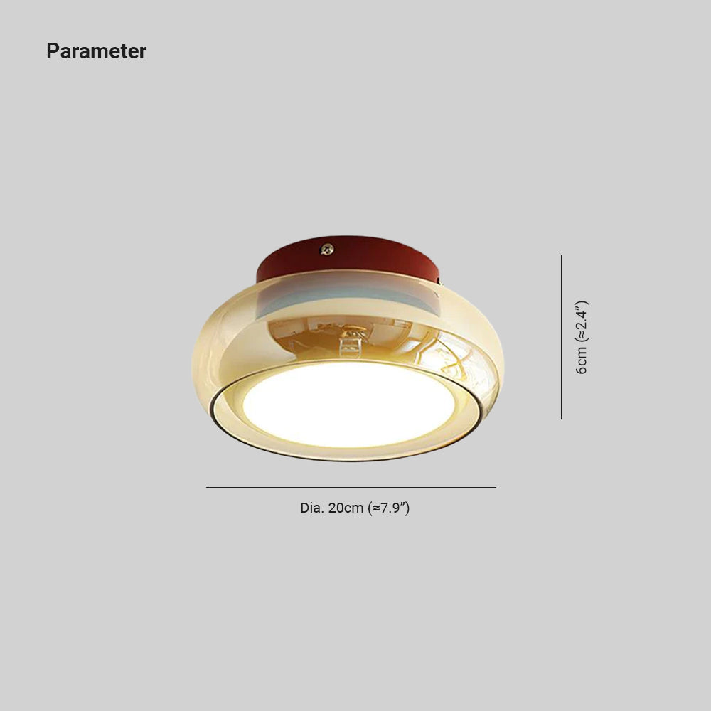 June Retro Glass Flush Mount Ceiling Light