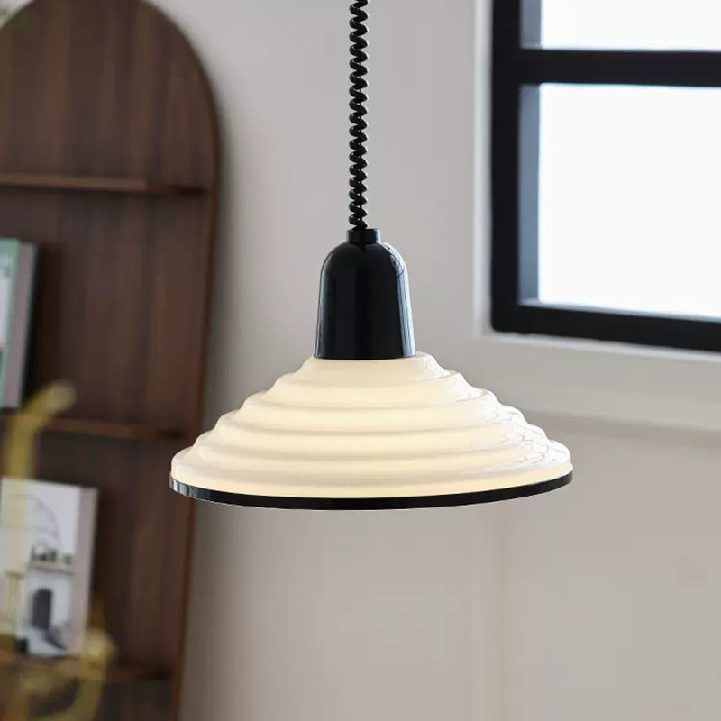 French Cream Wind Glass Pendant Light - Elegantly Designed Cream Glass Lamp