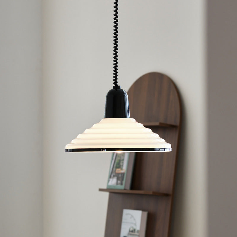 French Cream Wind Glass Pendant Light - Elegantly Designed Cream Glass Lamp