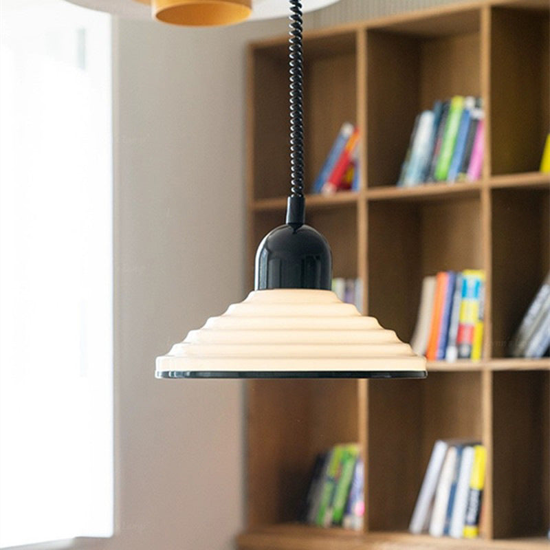 French Cream Wind Glass Pendant Light - Elegantly Designed Cream Glass Lamp
