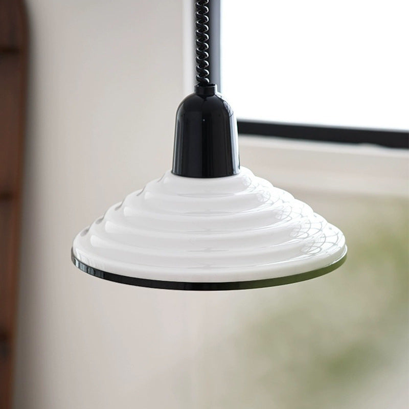 French Cream Wind Glass Pendant Light - Elegantly Designed Cream Glass Lamp