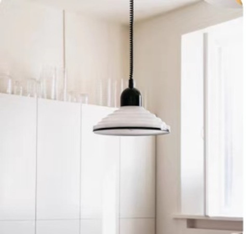 French Cream Wind Glass Pendant Light - Elegantly Designed Cream Glass Lamp