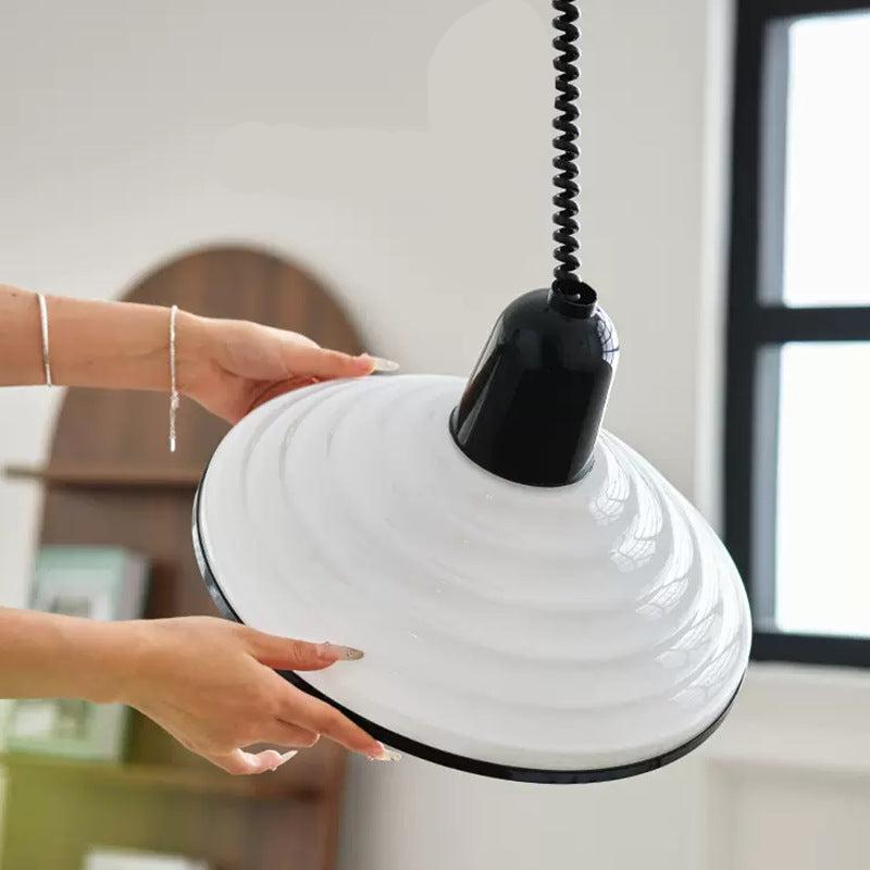 French Cream Wind Glass Pendant Light - Elegantly Designed Cream Glass Lamp