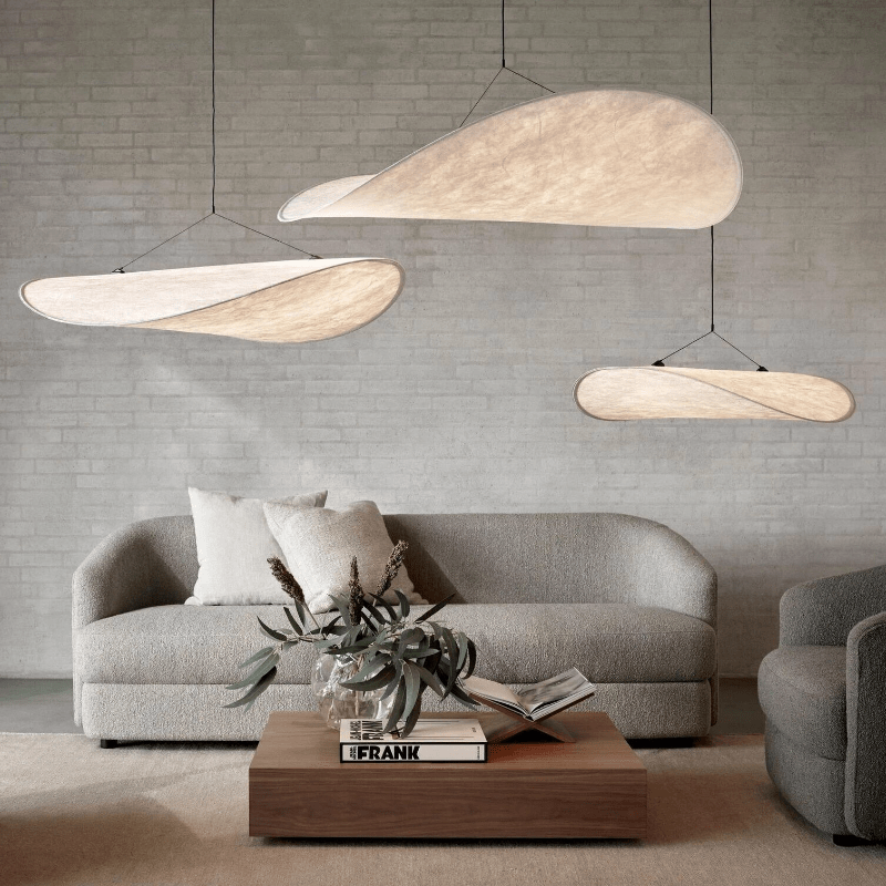 Japandi Silk Pendant Light - Elegant LED Pendant Lamp with E27 Socket