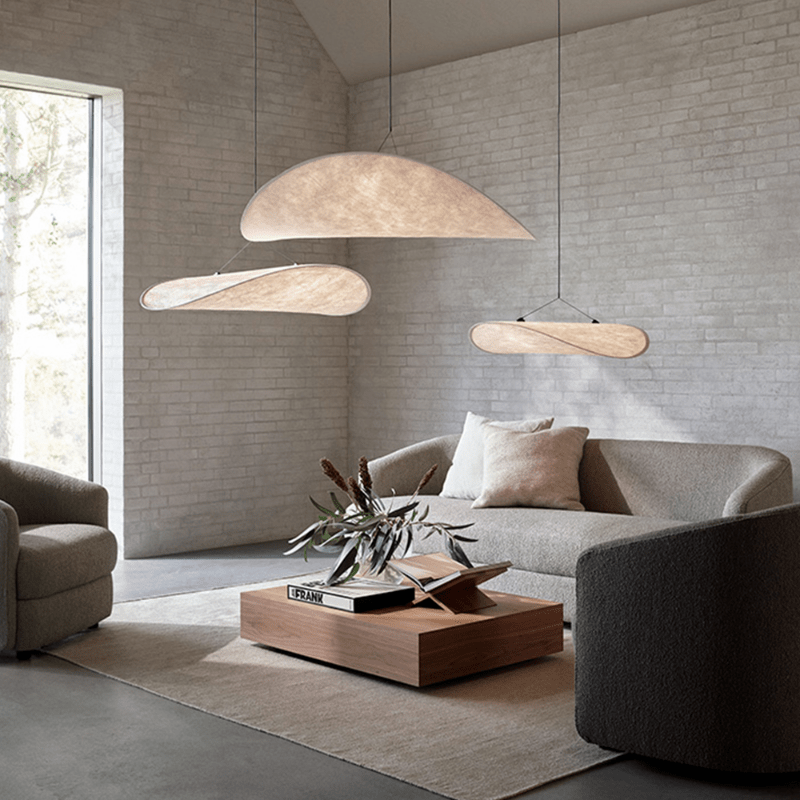Japandi Silk Pendant Light - Elegant LED Pendant Lamp with E27 Socket