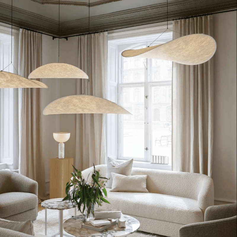 Japandi Silk Pendant Light - Elegant LED Pendant Lamp with E27 Socket