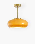 Memoria Ceiling Light – Brass Mount with Frosted Glass Elegance