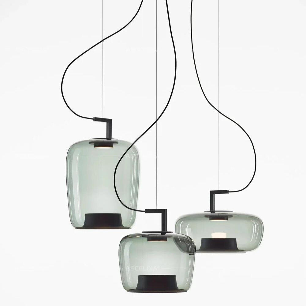 Modern Design LED Pendant Light – Glass and Aluminum Lighting Fixture for Kitchen and Dining Room