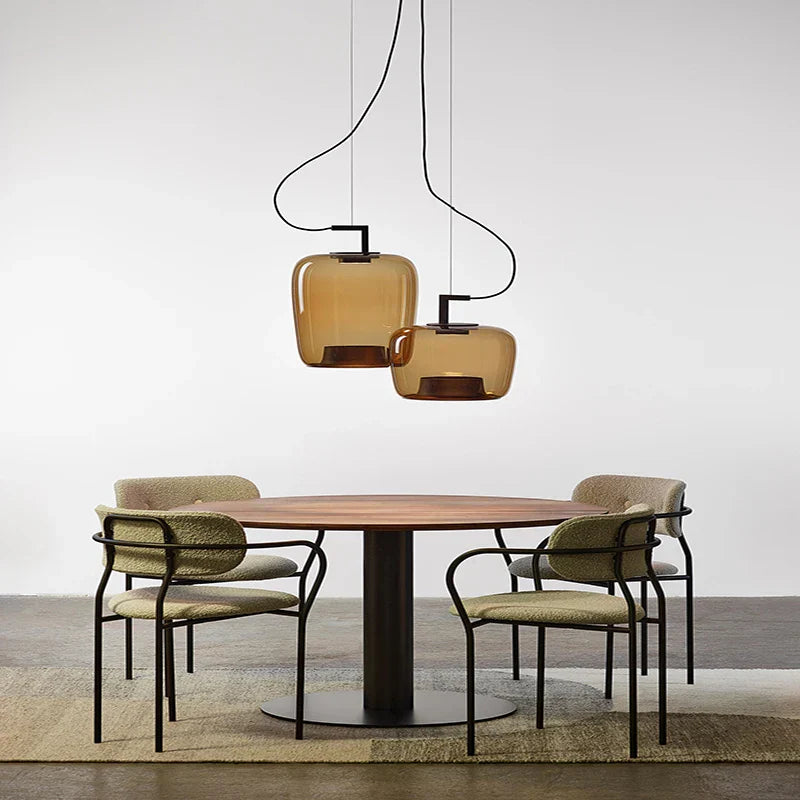 Modern Design LED Pendant Light – Glass and Aluminum Lighting Fixture for Kitchen and Dining Room