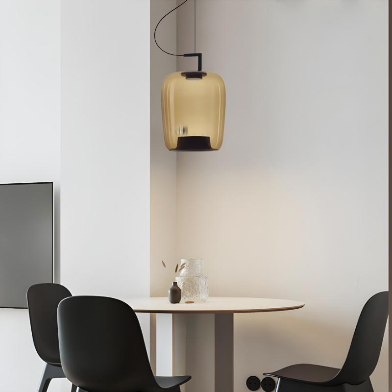 Modern Design LED Pendant Light – Glass and Aluminum Lighting Fixture for Kitchen and Dining Room
