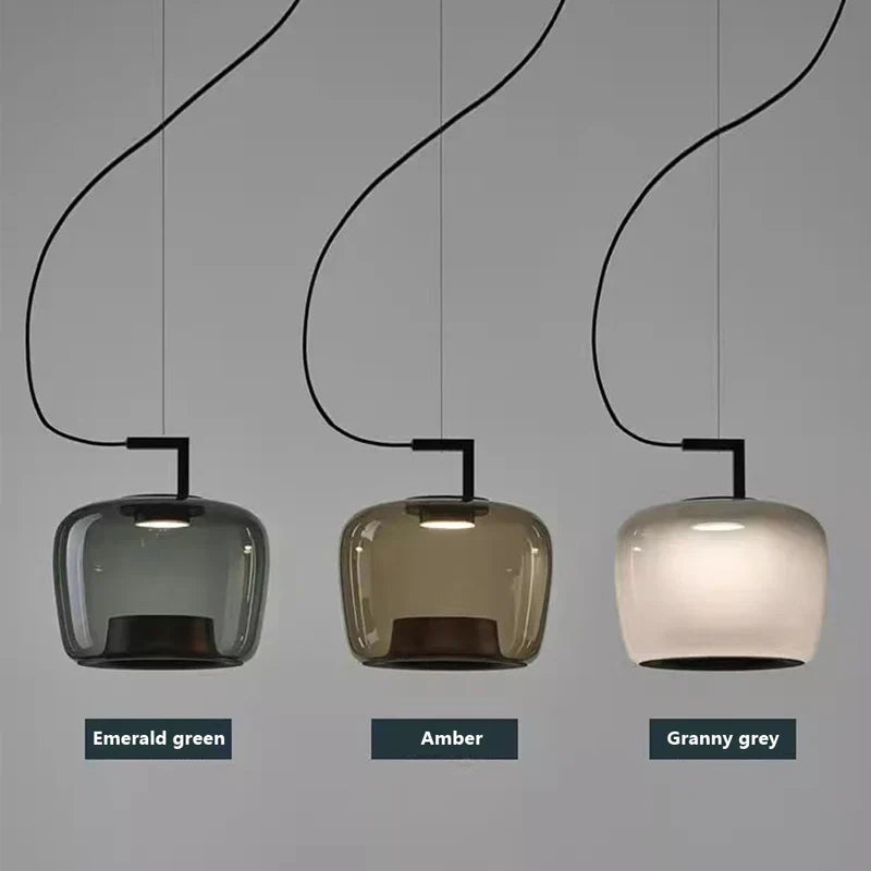 Modern Design LED Pendant Light – Glass and Aluminum Lighting Fixture for Kitchen and Dining Room