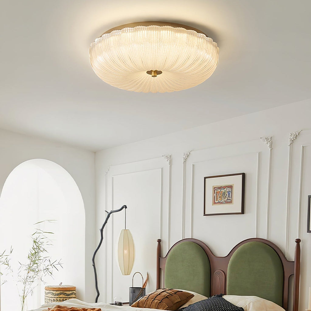 Halo Ceiling Light Ripple Glass