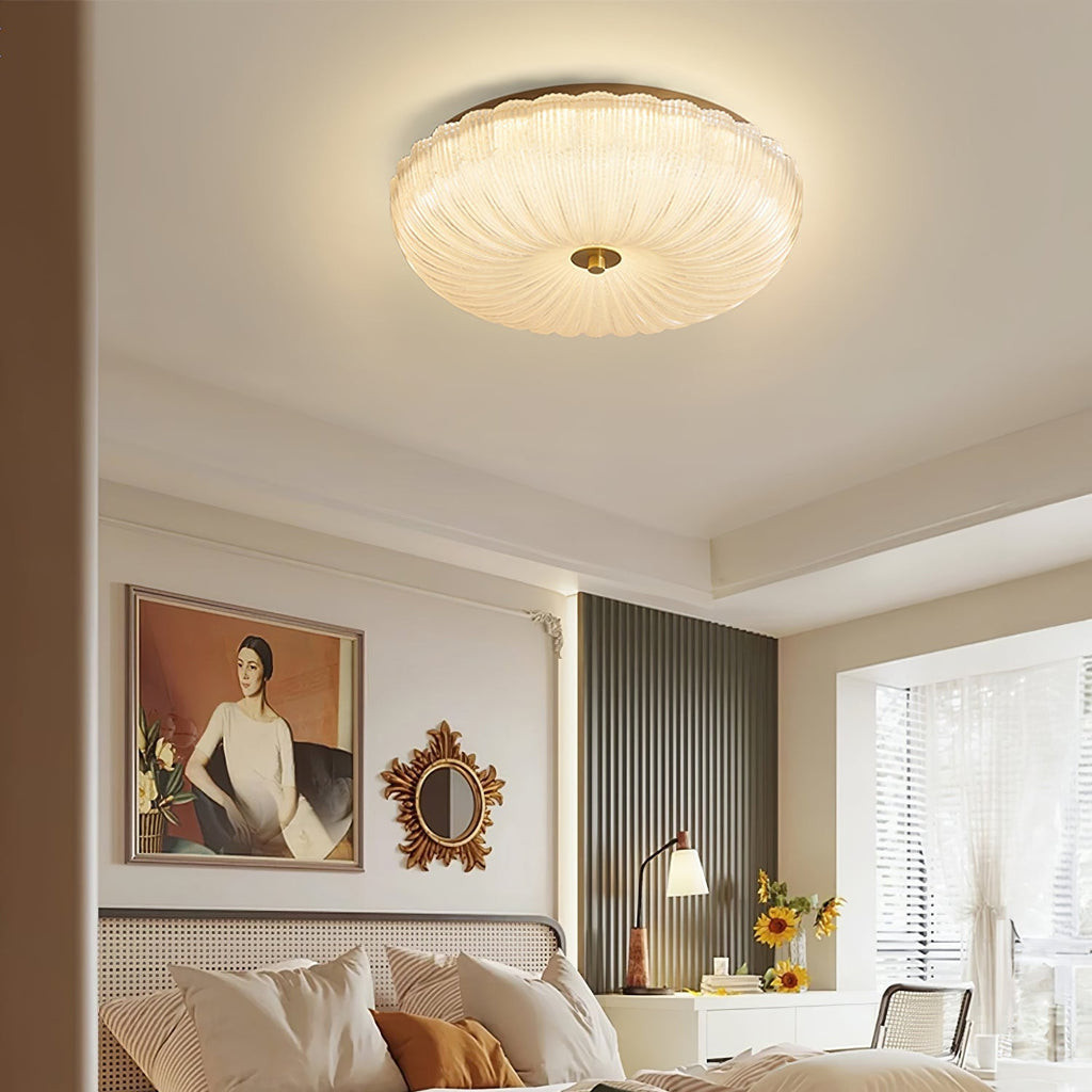 Halo Ceiling Light Ripple Glass