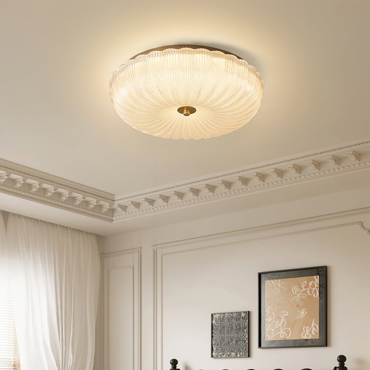 Halo Ceiling Light Ripple Glass