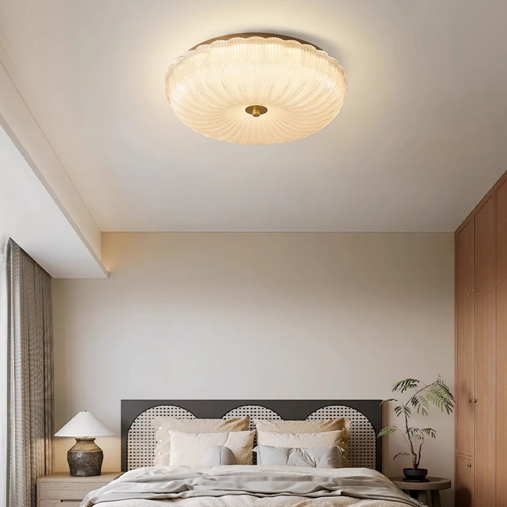 Halo Ceiling Light Ripple Glass