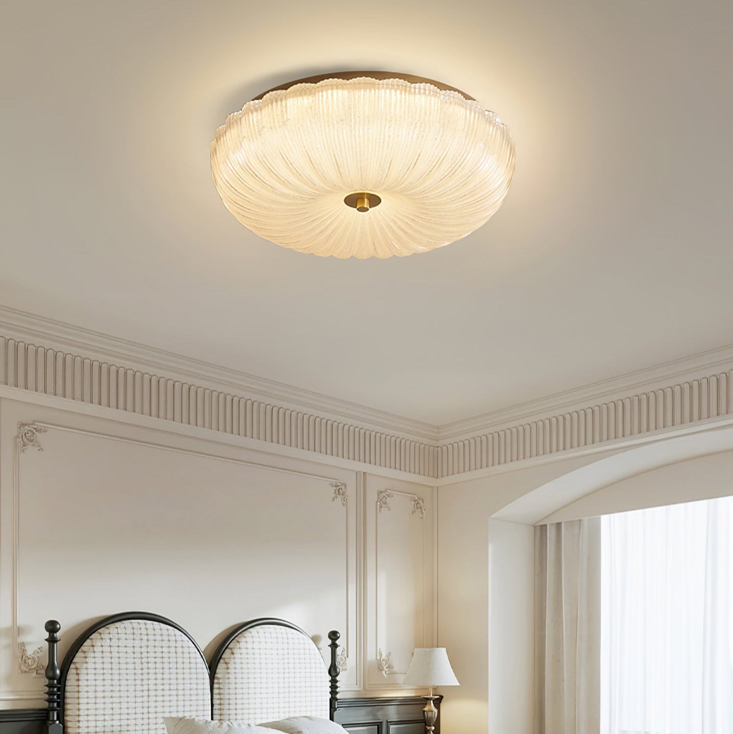 Halo Ceiling Light Ripple Glass
