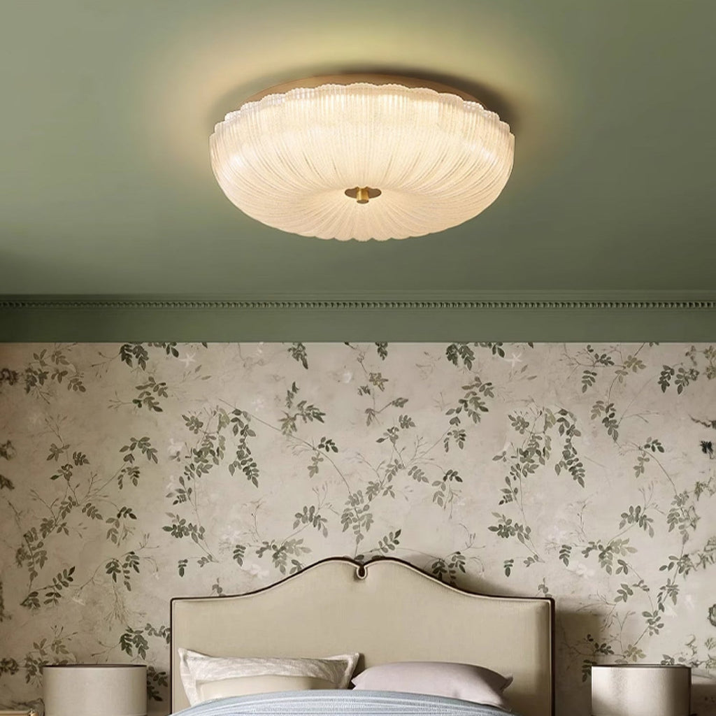 Halo Ceiling Light Ripple Glass
