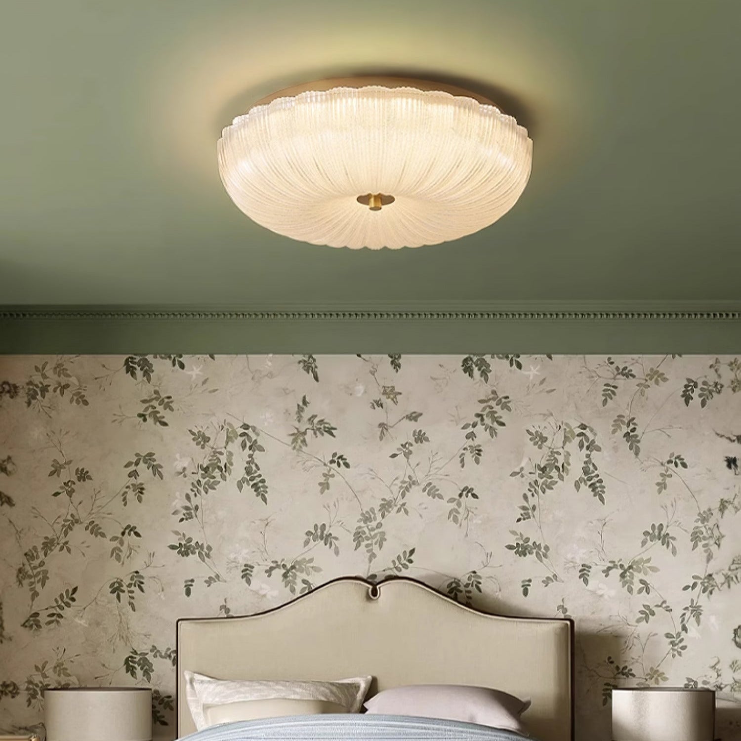 Halo Ceiling Light Ripple Glass