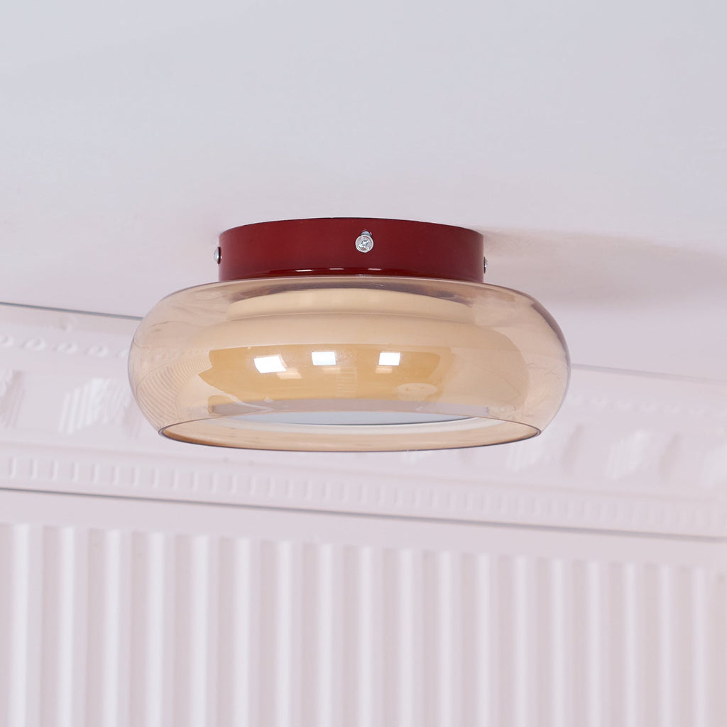June Retro Glass Flush Mount Ceiling Light