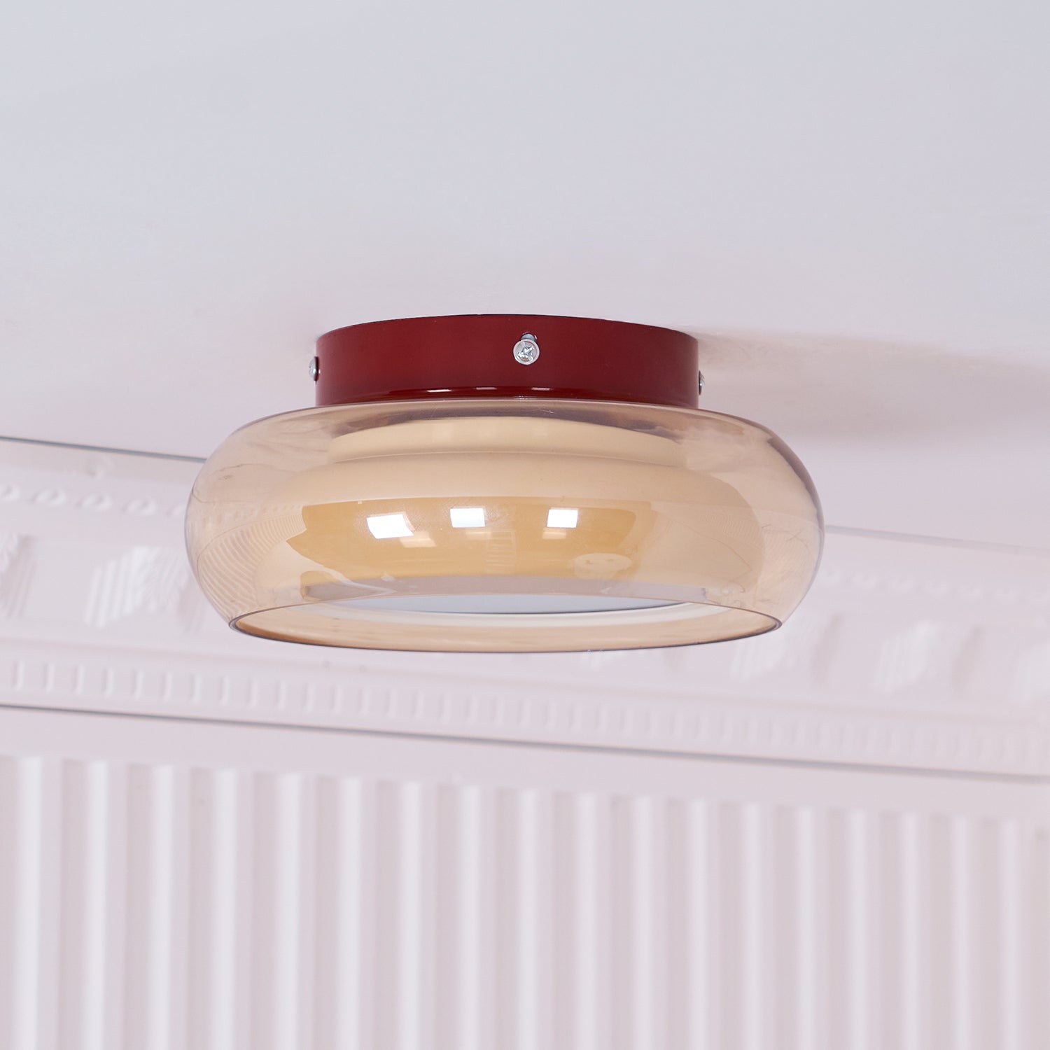 June Retro Glass Flush Mount Ceiling Light