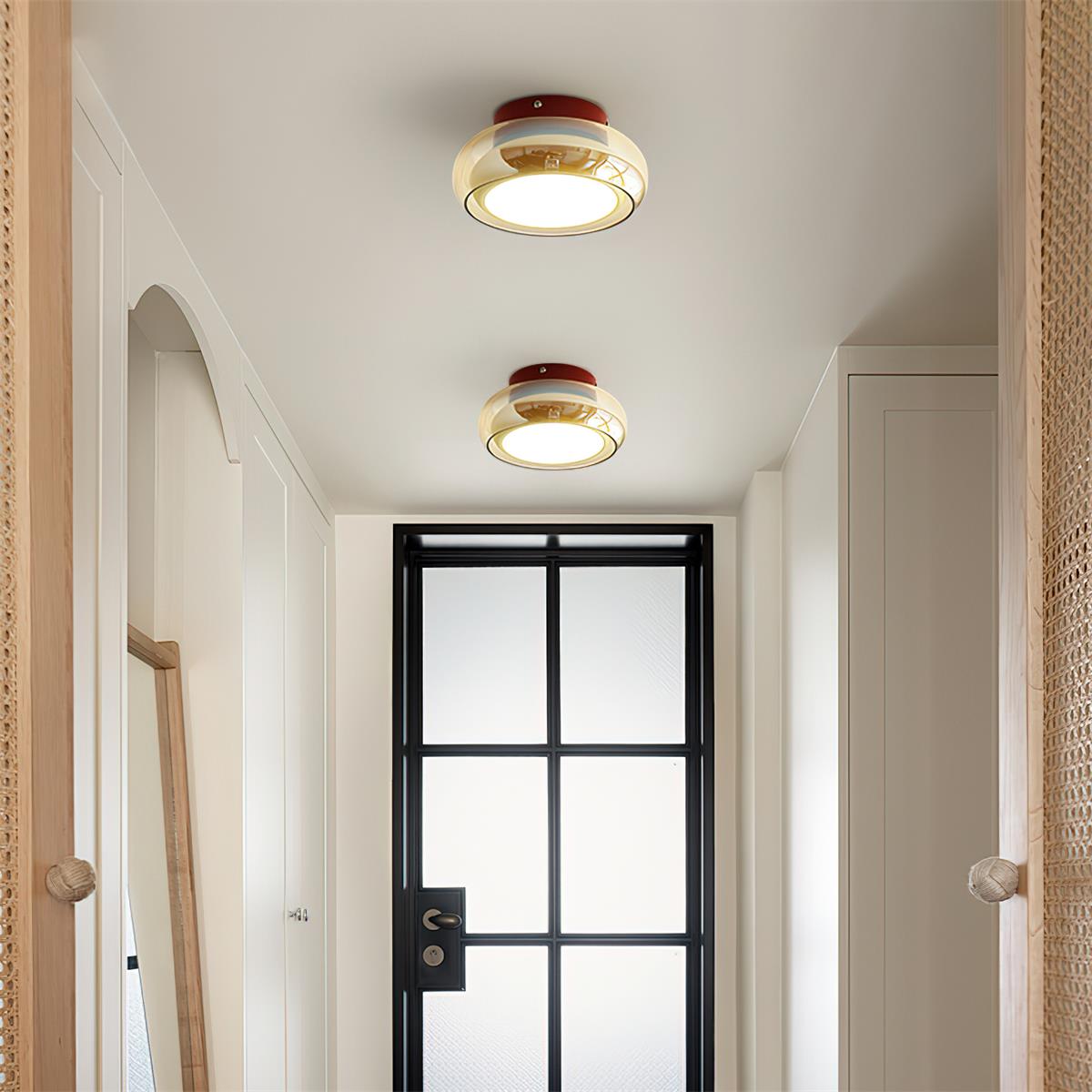 June Retro Glass Flush Mount Ceiling Light