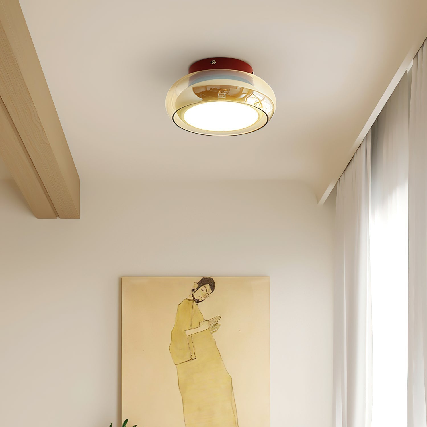 June Retro Glass Flush Mount Ceiling Light