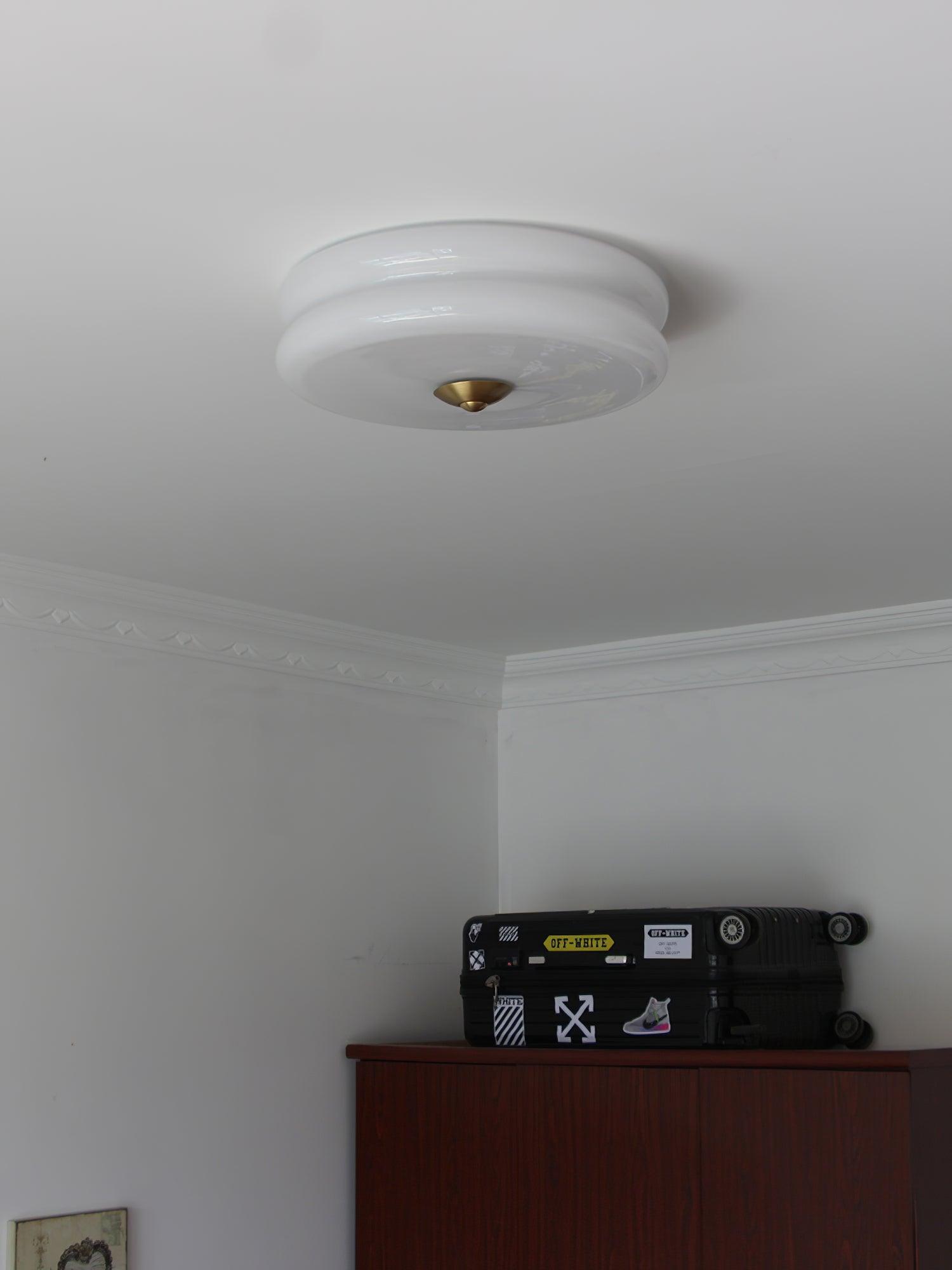 Vintage Art Deco Ceiling Light, Geometric Elegance with Integrated LED