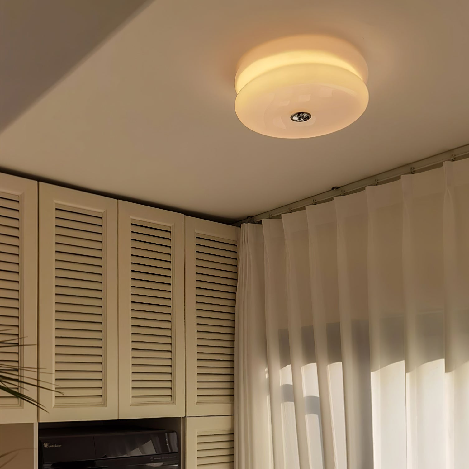 Vintage Art Deco Ceiling Light, Geometric Elegance with Integrated LED