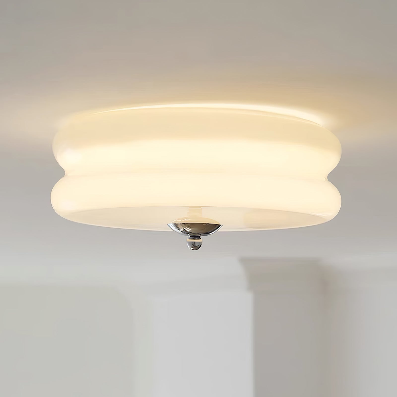 Vintage Art Deco Ceiling Light, Geometric Elegance with Integrated LED