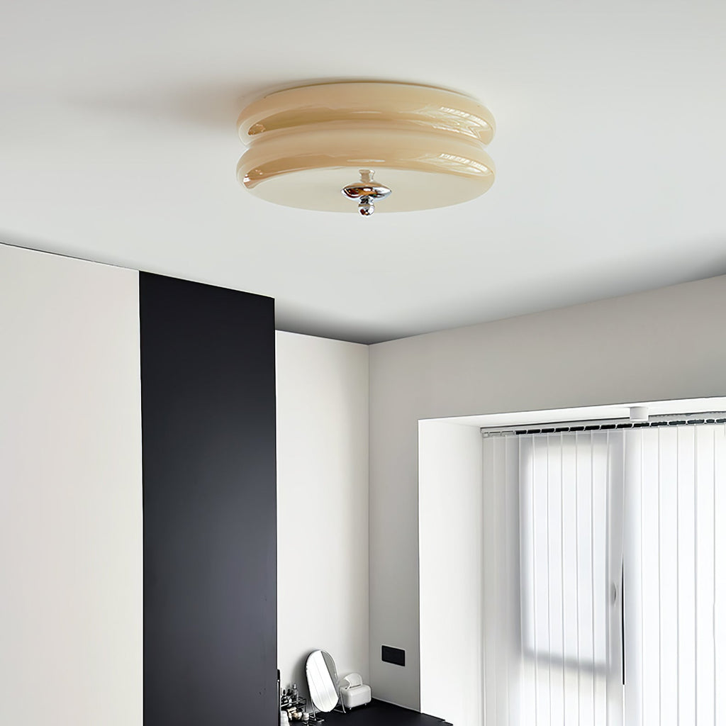 Vintage Art Deco Ceiling Light, Geometric Elegance with Integrated LED